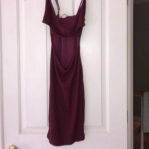 Burgundy open stomach knit dress
